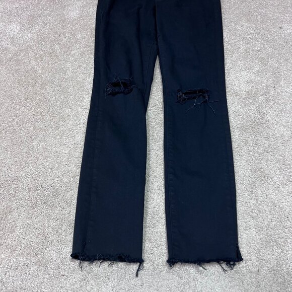 Frame Jegging Le Skinny De Jeanne Women's Black Distressed Size 27 Pockets - Picture 10 of 13
